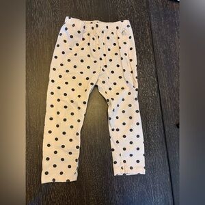GAP Kids Cream and Black Polka Dot Leggings